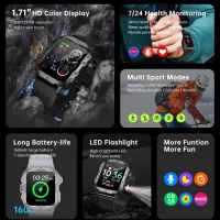 2026 Smart Watch with LED Flashlight & Bluetooth Call thumbnail 2
