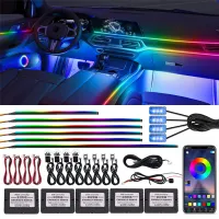 64 Color RGB Car Ambient LED Light Strip thumbnail 1