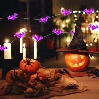 Purple Bat LED Copper Wire String Lights thumbnail 4