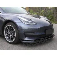 Carbon Look Tesla Model 3 Bumper Lip Splitters thumbnail 6