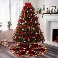 Gold Star Christmas Tree Skirt thumbnail 5