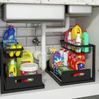 2-Tier Sliding Under Sink Organizer thumbnail 3