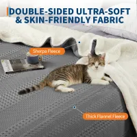 Waffle Sherpa Heated Throw Blanket thumbnail 2