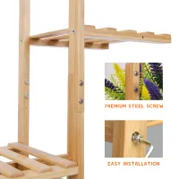 Bamboo Tiered Plant Stand Shelf Rack thumbnail 4