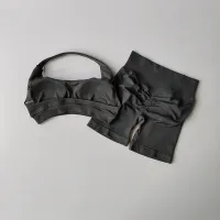 Peach Halter Yoga Bra & Shorts Set thumbnail 6