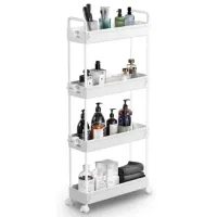 4-Tier Slim Rolling Storage Cart thumbnail 1