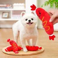Hot Dog Squeaky Plush Chew Toy thumbnail 2