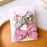 Pink Boho Hair Set - Floral Bow Clip & Scrunchie thumbnail 6