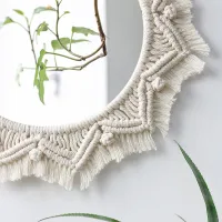 Boho Macrame Round Wall Mirror thumbnail 4