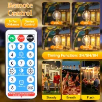 Solar Outdoor String Lights with Remote thumbnail 5