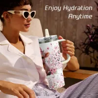 Pink Highland Cow Tumbler 40oz thumbnail 4