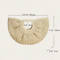 Straw Half-Moon Beach Tote Bag thumbnail 6