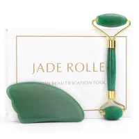 Jade Roller Gua Sha Set with Rose Quartz thumbnail 1