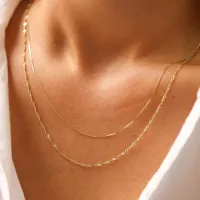Badu Dainty Gold Chain Necklace Set thumbnail 2