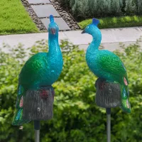 Solar Peacock Garden Stake Lights thumbnail 4