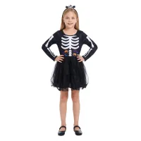 Rainbow Skeleton Kids Halloween Dress thumbnail 4