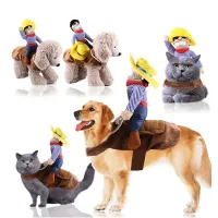 Funny Cowboy Halloween Dog Jacket Costume thumbnail 2