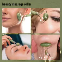 Jade Gua Sha & Rose Quartz Face Roller Set thumbnail 4