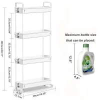 4-Tier Slim Rolling Storage Cart thumbnail 2