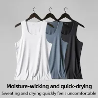 Men's Ice Silk Seamless Fitness Vest thumbnail 2