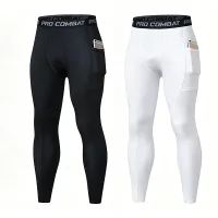 Men's Compression Gym Leggings with Pockets thumbnail 4