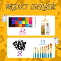 20-Color Face & Body Paint Kit thumbnail 3