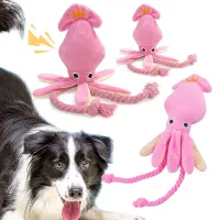 Octopus Squeaky Plush Dog Chew Toy thumbnail 6