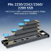 10Gbps M.2 SSD Enclosure USB-C thumbnail 2