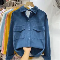 Corduroy Velvet Button-Up Shirt Jacket thumbnail 4