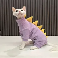Dinosaur Fleece Cat Sweatshirt Winter Jumpsuit thumbnail 1