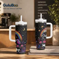 Rainbow Skeleton Unicorn Cosmic Tumbler thumbnail 2