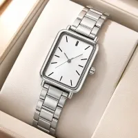 Silver Rectangle Quartz Bracelet Watch thumbnail 1