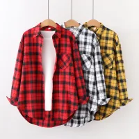 Women's Cotton Flannel Plaid Shirt thumbnail 2