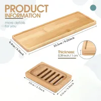 Bamboo Soap Dish & Tray Set thumbnail 6