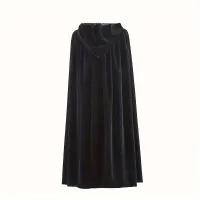 Medieval Hooded Velvet Cloak Cape thumbnail 5