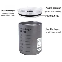 600ml Stainless Steel Thermos Cup with Straw thumbnail 6