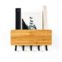 Bamboo Key Rack Wall Organizer thumbnail 5