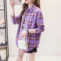 Casual Plaid Long Sleeve Blouse thumbnail 5