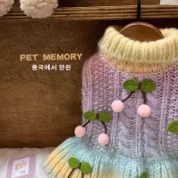 Cherry Knit Dog Sweater Dress thumbnail 1