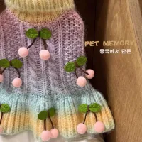 Cherry Knit Dog Sweater Dress thumbnail 3