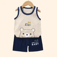 Kids Summer Cotton Vest Suit Set thumbnail 2