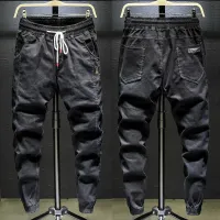 Luxury Men's Drawstring Work Jeans thumbnail 2