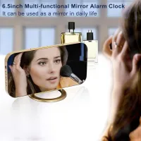 LED Mirror Alarm Clock with USB Charger thumbnail 2