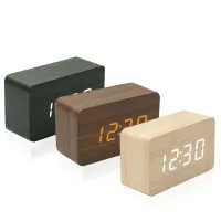 Wooden Digital Alarm Clock with Temperature thumbnail 1