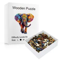 Elephant Wooden Puzzle Brain Teaser thumbnail 3