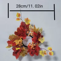 Autumn Maple Leaf Candle Holder Wreath thumbnail 3