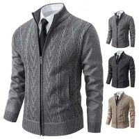 Cashmere Knitted Sweater Coat for Men thumbnail 3