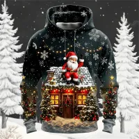 Santa Claus 3D Print Christmas Hoodie thumbnail 2