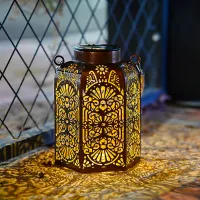 Solar Hexagon Hanging Lantern Lights thumbnail 6