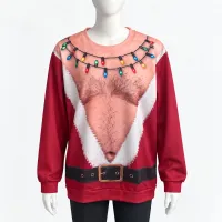Funny Hairy Chest Christmas Sweatshirt thumbnail 2